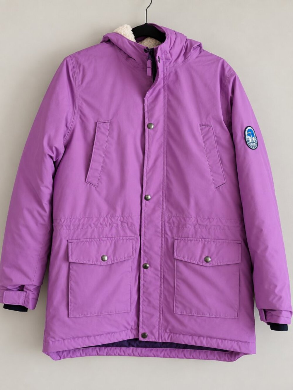 Lands' End Girls XL Husky Purple Sherpa Hooded Winter Parka (Petite Women's Fit)